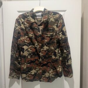 Goodfellow & Co Camouflage Button-Up Shirt in Green, Brown, Black